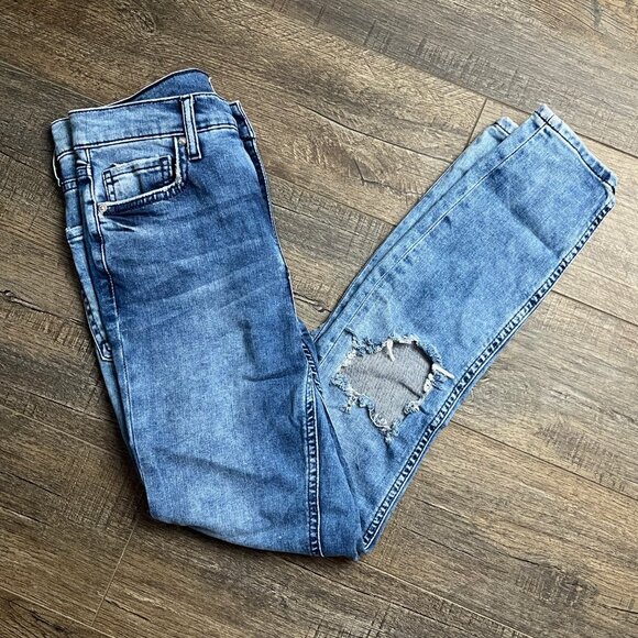 Free People Skinny Blue Jeans Pants Denim ((size W 27R)) - Picture 5 of 8